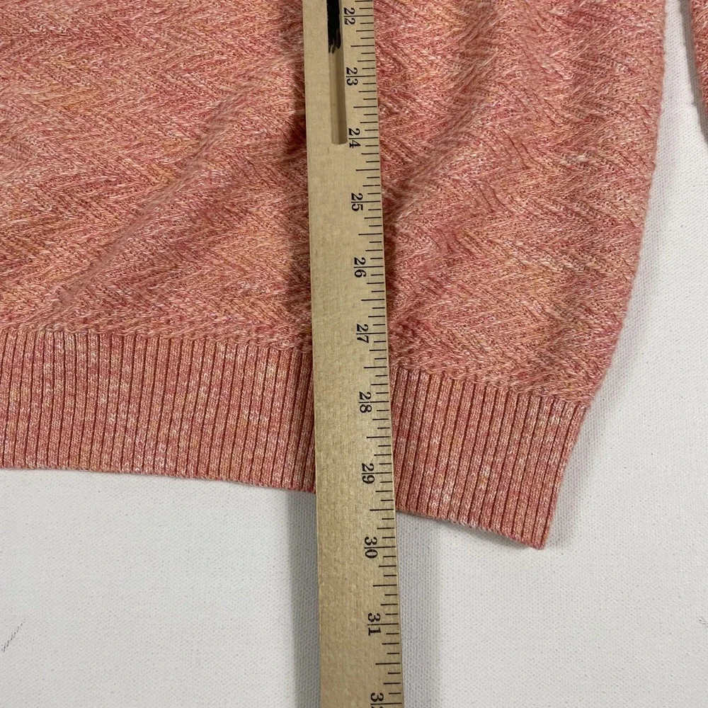 Tommy Bahama Sweater Mens 3XL Pink Crewneck Herringbone Knit Raglan Pullover